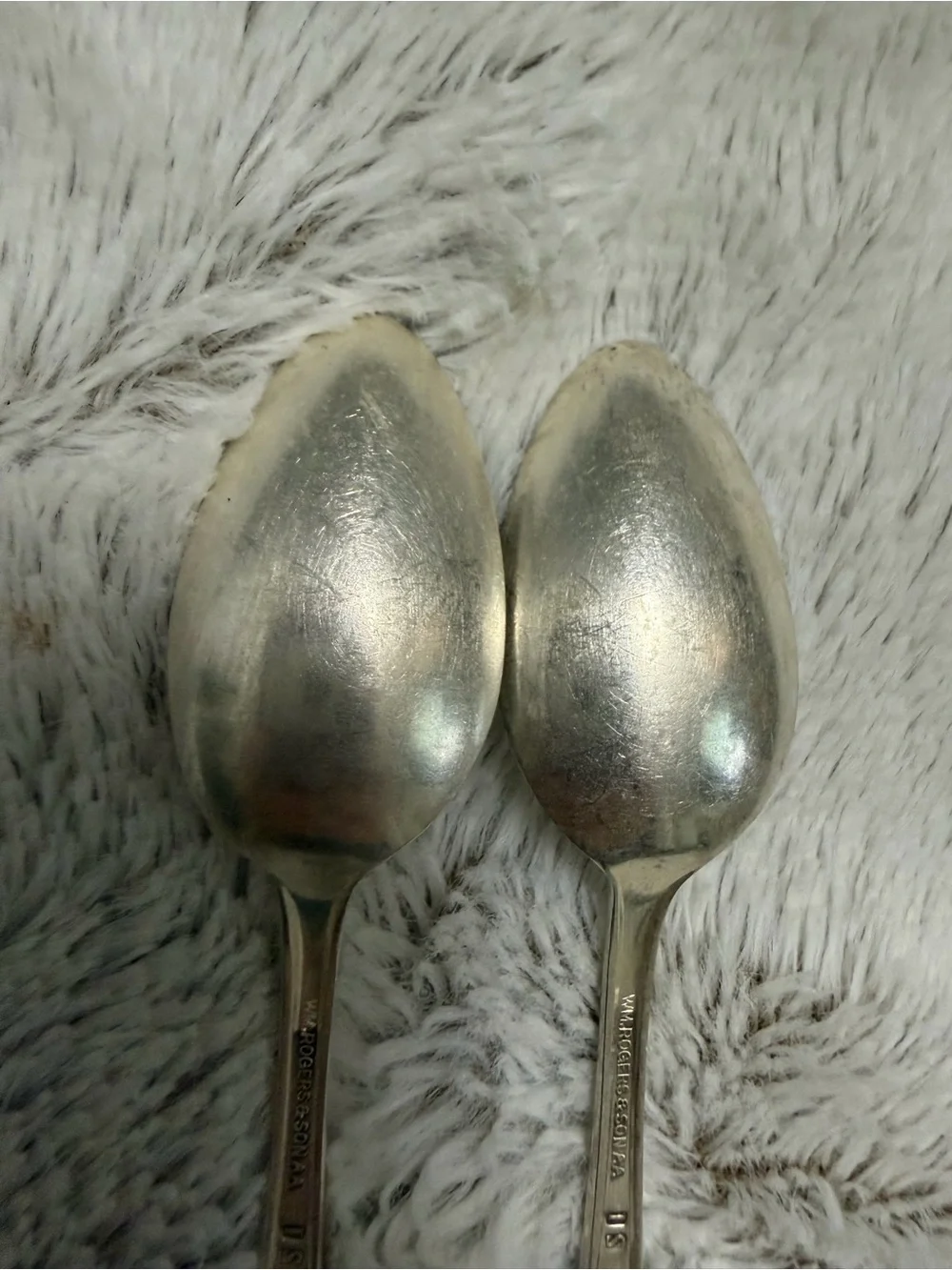 Vintage 1934 Roger’s & Son Burgundy Champagne Pattern Silverplate Teaspoons (2)